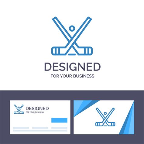 Creative Business Card and Logo template Emblem Hockey Ice Stick Sticks ...