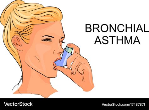 Bronchial asthma inhaler Royalty Free Vector Image