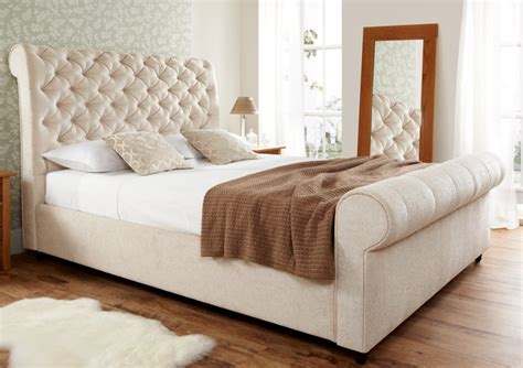 Elegance Upholstered Sleigh Bed - Super King Size Beds - Bed Sizes Cozy ...