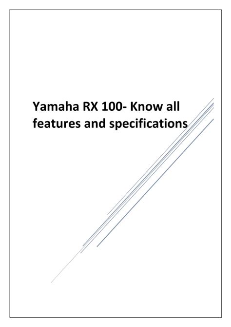 PPT - Yamaha RX 100 Bike Specification and Features PowerPoint ...