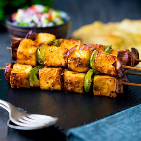 Paneer Tikka Kebabs, Broiler, Air Fryer, Oven or BBQ - Krumpli