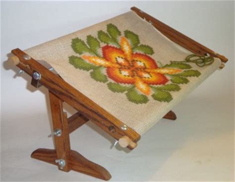 ADJUSTABLE NEEDLEPOINT EMBROIDERY LAP FRAME ON STAND CROSS STITCH SCROLL | eBay