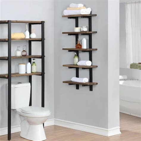 Alaterre Furniture Pomona Natural 1-Tier Wood Wall Mount Bathroom Shelf ...