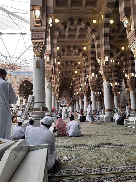 Medina, Saudi Arabia, Oct 2022 - Beautiful inside view of Prophet ...