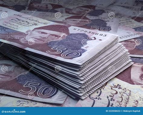 Pakistani Money. Pakistani Rupee Banknotes. 50 PKR Rupees Bills Royalty ...