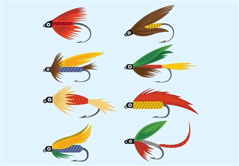 Vector Of Fly Fishing Lures Hook 125349 Vector Art at Vecteezy