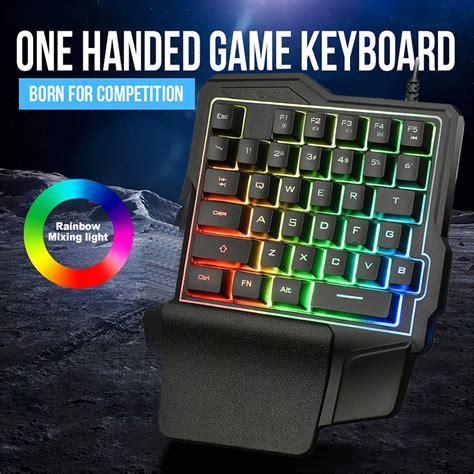 Lizheee K7left hand wired 35 keys keyboard backlit game keyboard USB ...