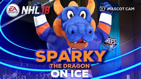 NHL 18 Mascot Cam on Ice | Sparky The Dragon (NY Islanders) - YouTube