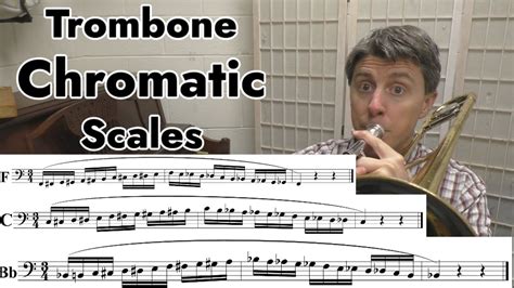 TROMBONE Chromatic Scales - Bb C & F - YouTube