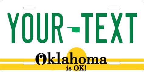 Oklahoma State License Plate Personalized Custom Any Name Or Text | eBay