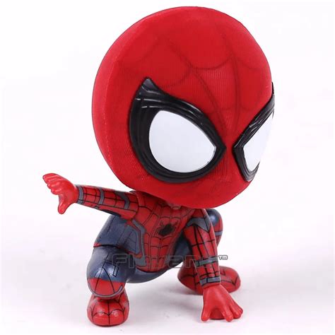 Marvel Spider Man Homecoming The Spiderman Q Version Mini PVC Figures Toys Car Home Decoration ...