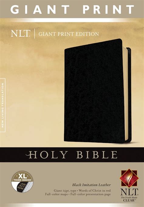 NLT Giant Print Bible-Black Imitation Leather Indexed – Milestone ...