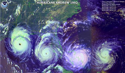 Satellite image of Hurricane Andrew, 1992