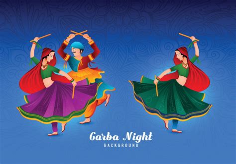 Illustration of people performing garba dance celebration card background 11410135 Vector Art at ...