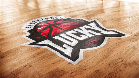 Basketball Court Logo Mockup on Pantone Canvas Gallery