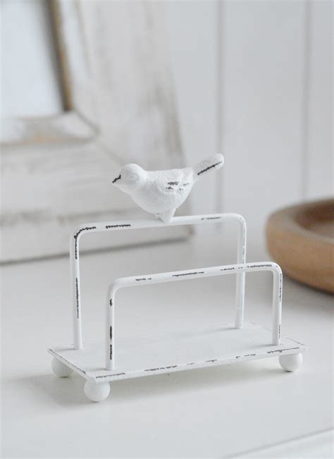 New England Coastal Home Decor Accessories - White Letter Rack