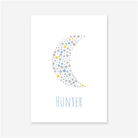 Hunter name free downloadable printable nursery baby room kids room art print with stars and ...