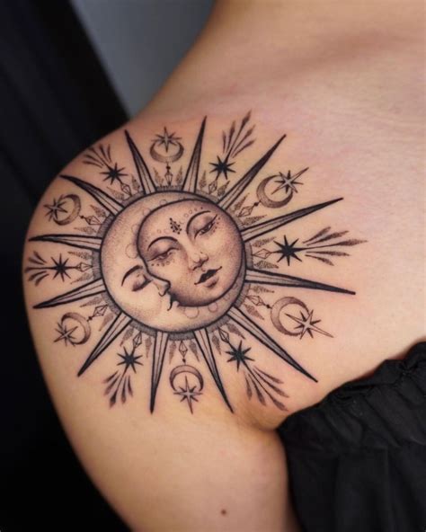 ornamental sun & moon tattoo @niki___niki___niki 3 - KickAss Things