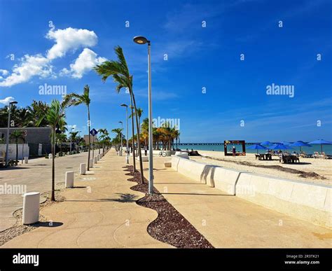 Progreso, Yucatan, Mexico - Nov 23 2022: Port city of the peninsula, a stop for cruise ships ...