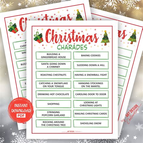 CHRISTMAS CHARADES Game Christmas Game Holiday Christmas - Etsy