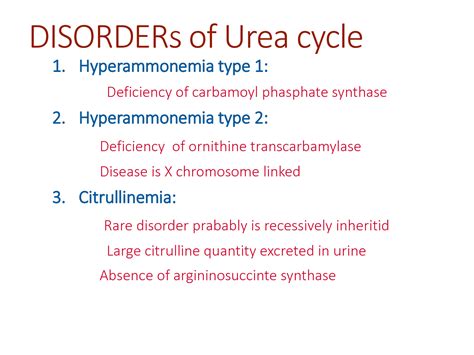 SOLUTION: Disorders of urea cycle - Studypool