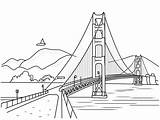 Fun Golden Gate Bridge Coloring For Kids  Page sketch template
