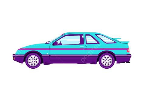 Retro Car Logo Vector Art PNG, Retro Car In The Colors Of The 80s, Vintage, Style, 80s PNG Image ...