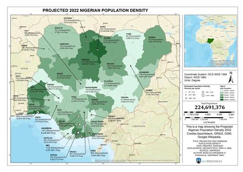 Geoinfotech Visualization of Nigeria's 2022 Population - Geoinfotech