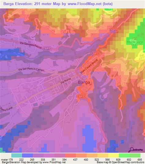 Elevation of Barga,Italy Elevation Map, Topography, Contour