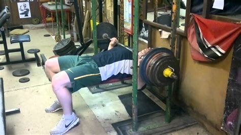 410lb Power Rack Bench Press - YouTube