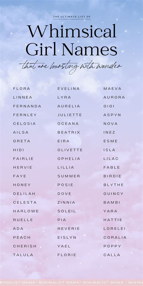 125+ Whimsical Girl Names (Mystical, Magical and Enchanting) | Best character names, Name ...