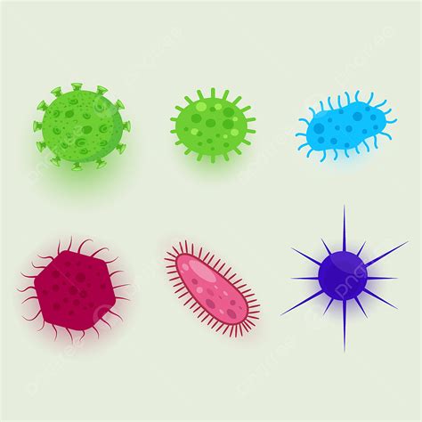 Virus Bacteria Vector Hd Images, Set Of Different Virus And Bacteria Shapes, 3d, Aids, Bacillus ...