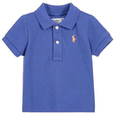 Ralph Lauren Baby Boys Mid-Blue Polo Shirt at Childrensalon.com | Ralph ...