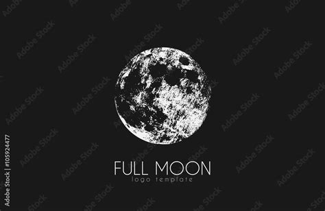 Moon logo design. Creative moon logo. Night logo. Full moon. Stock ...