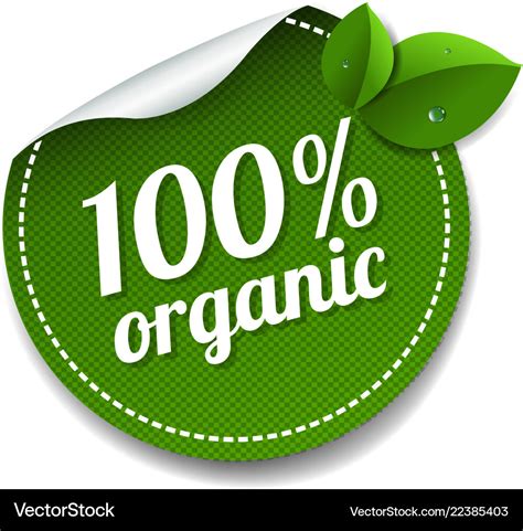 100 organic product label isolated white Vector Image