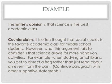 Claim And Counterclaim Examples Sentences