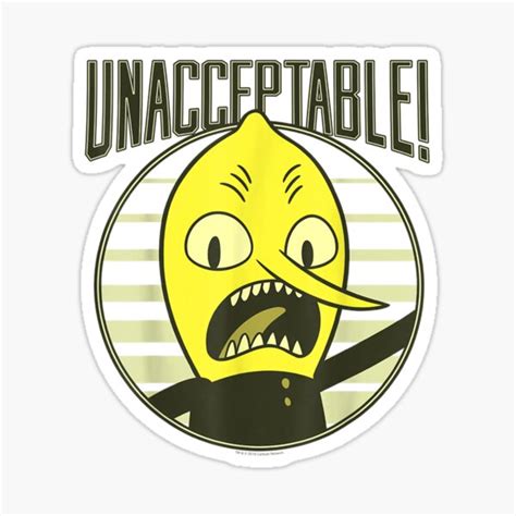 "CN Adventure Time Lemongrab Unacceptable" Sticker for Sale by ...