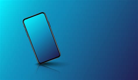 Smart phone on smooth dark blue background, futuristic technology design, vector illustration ...