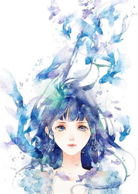 Art (Credit: on pic) | Hình vẽ màu nước, Hội họa, Anime