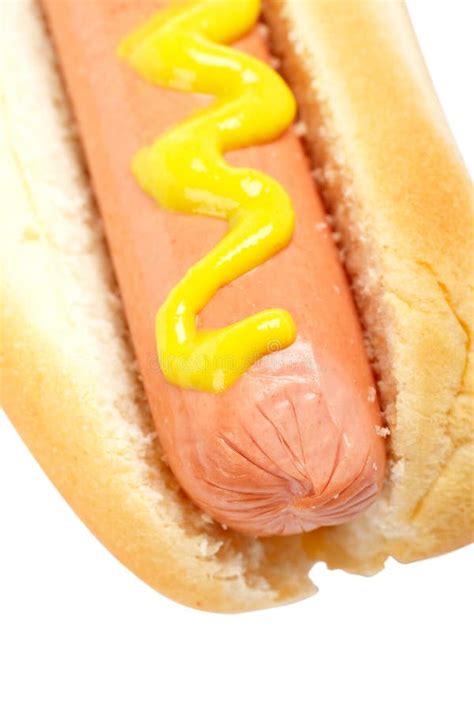 Hot dog with mustard stock image. Image of meat, calories - 4165125