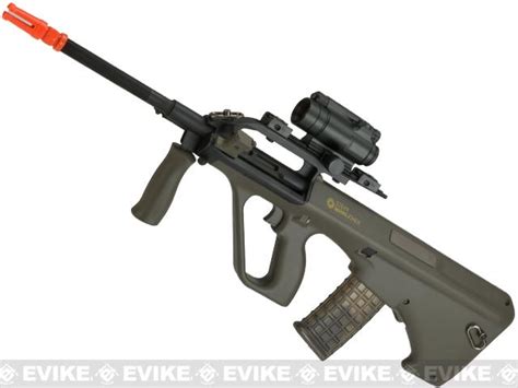 Evike.com Exclusive ASG Steyr Licensed Metal Gearbox AUG A2 Airsoft AEG Rifle (Color: OD Green ...