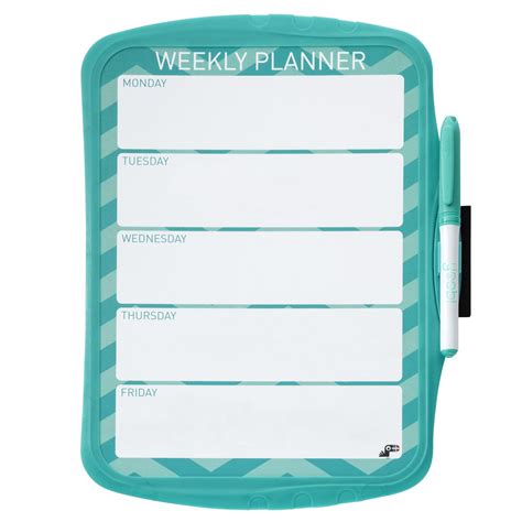 Magnetic Whiteboard Weekly Planner - Aqua Chevron | Middle school lockers, School locker ...