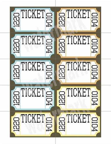 50 Printable Raffle Tickets Blank Kids