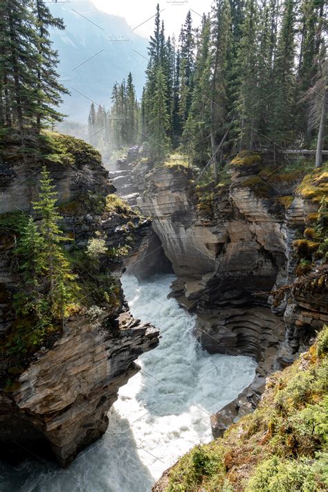 Athabasca falls waterfall in Jasper | High-Quality Nature Stock Photos ...