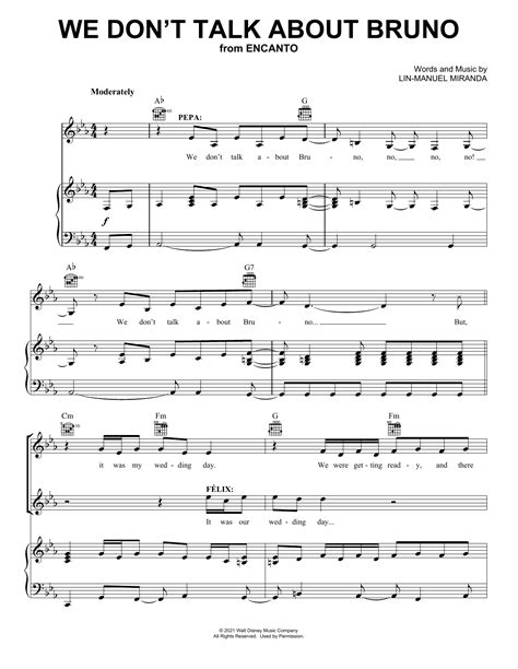 Lin-Manuel Miranda "We Don't Talk About Bruno (from Encanto)" Sheet Music Notes | Download ...