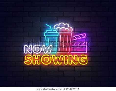 Now Showing Neon Sign Bright Signboard Stock Vector (Royalty Free) 2195082311 | Shutterstock