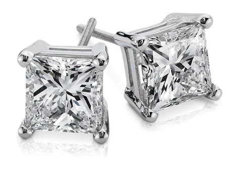 Princess-Cut Diamond Earrings in Platinum (3 ct. tw.) | Blue Nile