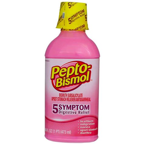 Buy Pepto-Bismol Upset Stomach Reliever/Antidiarrheal-Original Flavor 16 OZ (PACK OF 2) Online ...