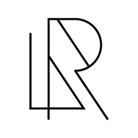 Premium Vector | A logo for lr that is black and white