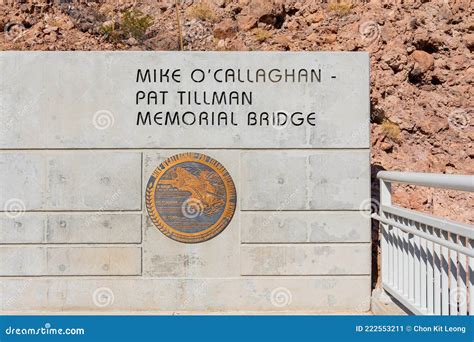 Sign of the Mike O`Callaghan - Pat Tillman Memorial Bridge Editorial ...